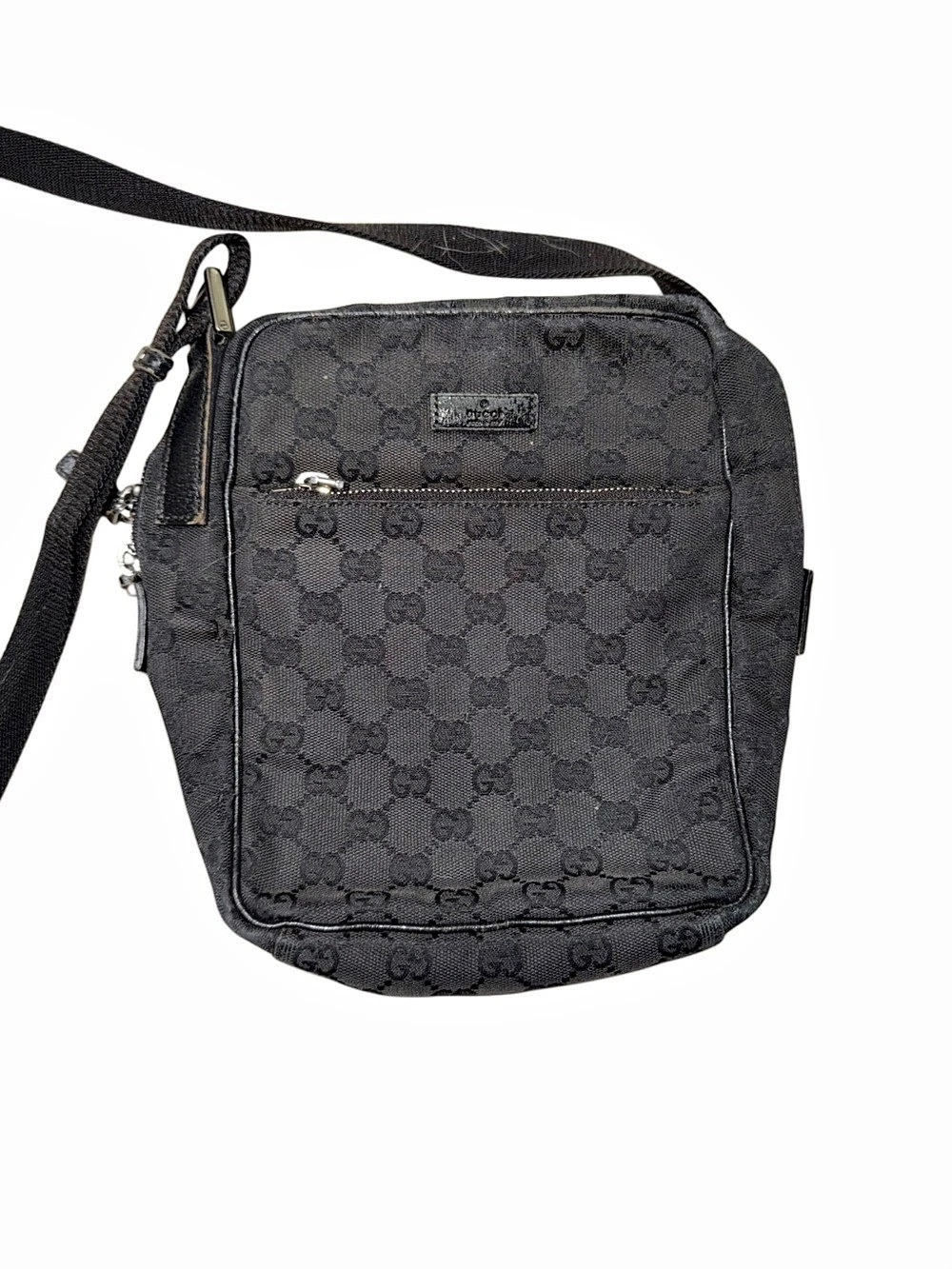 Gucci GG Canvas Small Messenger Bag Black Crossbody Bag